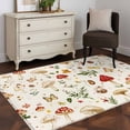 thumbnail image 3 of Red White Mushroom Area Rug 4x6 FT, Non Slip Kids Room Carpet, Spring Summer Floral Botanical Washable Soft Floor Carpet Non-Shedding Throw Rug for Dorm Kitchen Study Room Home Office Bedside, 3 of 9