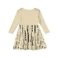 thumbnail image 4 of Abcomgle Long Sleeve Dress for Girls 14-16 Casual A-Line Fall Tshirt Dress Striped Crew Neck Girls Skater Dress Flare Swing Skirt for 4-14t Kids 5-6 Years,Beige, 4 of 5
