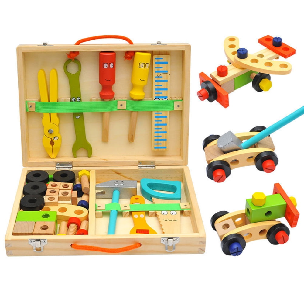 wooden tool box toy