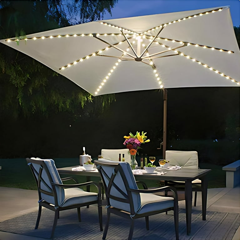 add solar strip led lights to patio umbrella AreShark 9FT with Lights, 32 Lighted Pool Umbrella w/Tilt and Crank, Outdoor Market Solar Umbrellas for Garden, Deck, Backyard, Pool and Beach, Dark Red : Patio, Lawn These energy LED Solar Powered Umbrella Decorative