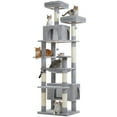 thumbnail image 2 of PEQULTI 81"Extra Large Cat Tree for Indoor Cat Tall Cat Tower with 7 scracthing posts Gray, 2 of 7