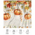 thumbnail image 5 of Thanksgiving Pumpkin Bed Skirt Queen Size 16 Inch Drop, Maple Leaves Retro Letter Texture Wrap Around Dust Ruffle Bedskirts, Wrinkle & Fade Resistant Easy Fit Bedskirt with Adjustable Elastic, 5 of 8