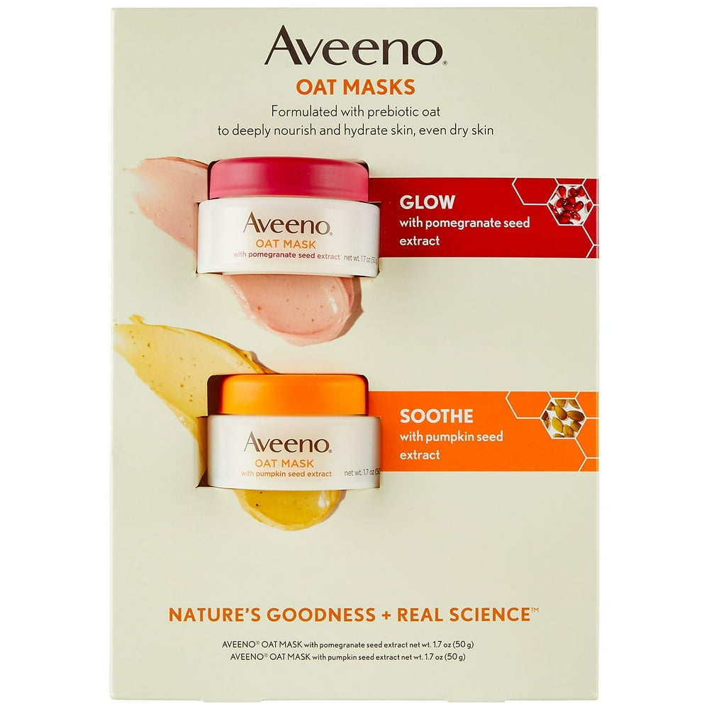Aveeno Oat Face Mask Dual Pack, Pumpkin and Pomegranate Seed Extract (1