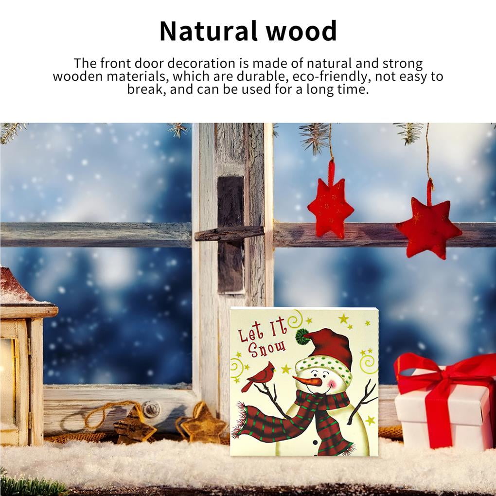 relayinert Christmas House Wood Plank Decorative Signs Eco