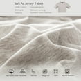 thumbnail image 2 of PURE ERA 3pc Duvet Cover Set-Jersey Knit Cotton 100% T-Shirt Cotton-Super Soft Stretchy Zipper Closure-Queen Size,Beige, 2 of 8