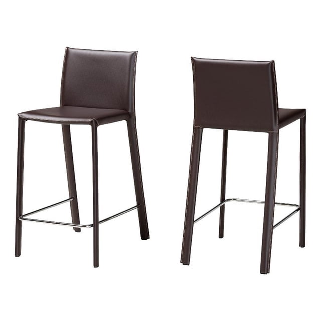 Baxton Studio Tabouret de Comptoir Brun (Ensemble de 2)