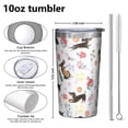 thumbnail image 4 of Dachshunds with Flowers 10oz Tumblers Stainless Steel Tumbler with Lid and Straw,Vacuum Insulated Double Wall Travel Tumbler Cups with Cleaning Brush for Coffee, Tea, 4 of 4