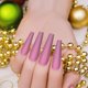 thumbnail image 4 of 100 piezas de uñas postizas largas mate, uñas postizas de cobertura completa de color sólido, 4 of 5