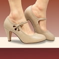 thumbnail image 2 of Chase & Chloe Mary Jane Shoes Women Oxford Pumps - Cute Low Kitten High Heels - Retro Vintage Shoes for Women 1950s Mary Janes Round Toe Shoe with Ankle Strap - Women Dress Shoes, 2 of 6