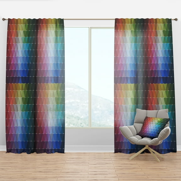 Designart 'Triangular Shapes Colourfields XVI' Modern & Contemporary Curtain Panel