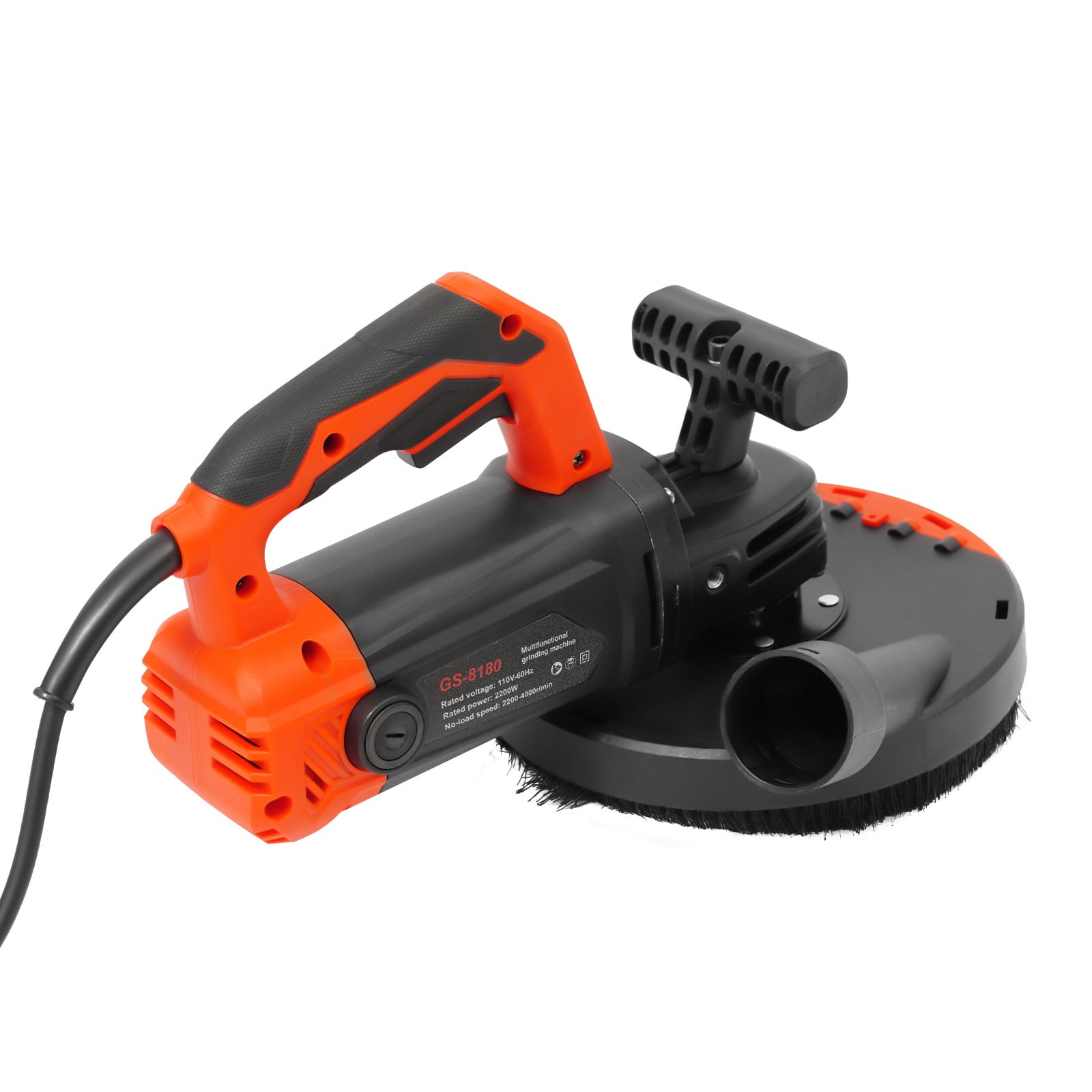 Concrete Surface Grinder, 7 inch - Angle Grinder Kit with Dust Extraction Shroud,2200W Pure Copper Motor 4800Rpm 6-Speed Adjustment for Grinding Cement Walls Floors Roofs Renovations