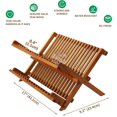 thumbnail image 4 of Utoplike Teak Dish Drainer Rack Collapsible 2 Tie, 4 of 7