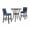 Espresso/Blue, variant on Roundhill Furniture Biony 36" Round Bistro Set with 2 Pub-Chairs in Espresso/Blue