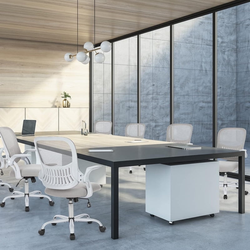 Kelno Ergonomic Office Chair Adjustable Height Draft Chair Rolling Swivel Desk Chair, Grey