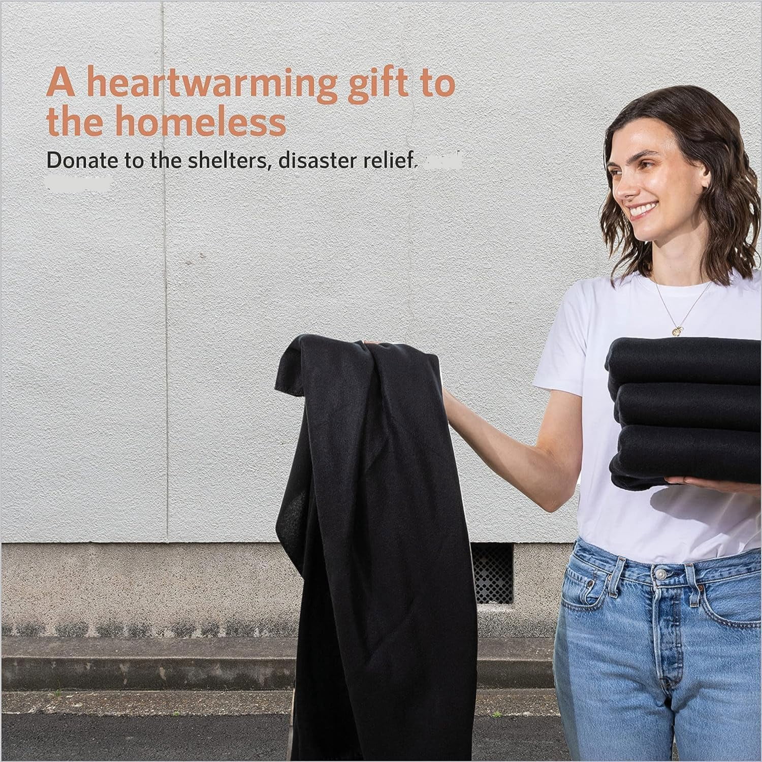 24 Pack of Bulk Wholesale 80"L x 60"W Solid Color Fleece Throw Blankets for Fall, Winter, Spring, Summer, Men, Women, Children, Homeless, Charity Donation Drives in Black