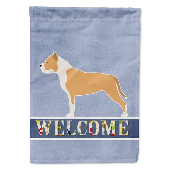 Carolines Treasures BB5558GF Staffordshire Bull Terrier Welcome Flag Garden Size  Small multicolor