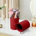 thumbnail image 6 of LBGAJGS Makeup Brush Storage Bucket, Portable PU Leather Cosmetic Brush Holder, Waterproof Dustproof Organizer for Vanity Desk and Travel, 6 of 7