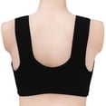 thumbnail image 4 of Gymayou Women Plus Size Front Snap Wireless Bra Thin Cotton Beauty Back Wide Vest Straps For Elderly Mature Ladies Black 36, 4 of 8
