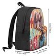 thumbnail image 2 of Lsque Painted Flower Puppy Pattern Adult Backpack – Durable & Lightweight PU Canvas Storage Bag , 15” Laptop Compartment, and Multiple Pockets, 2 of 7