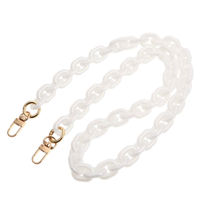 Shisuyan Chaîne de Sac à Main en Résine Blanche avec Boucles Métalliques Poignée de Remplacement