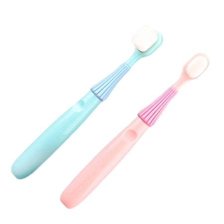 2pcs Kids Toothbrush Children Teeth Cleaning Toothbrush with Nano Silicone Head
