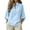 Light Blue, variant on Women's Cotton Linen Shirts Summer Half Sleeve V Neck Casual Blouse Top