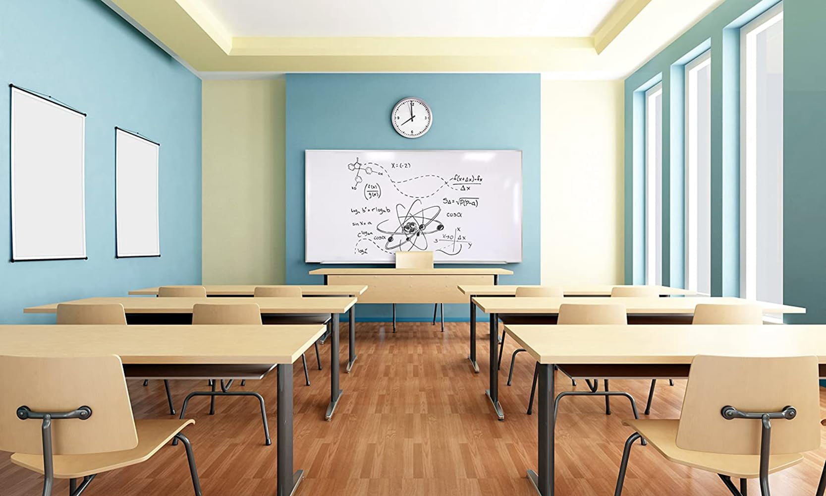 Ghent 36.0" x 46.5" Silver Aluminum Frame Non-Magnetic Whiteboard