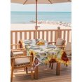 thumbnail image 3 of Rectangle Outdoor Tablecloth With Umbrella Hole And Zipper– Farmhouse Fall Thanksgiving Waterproof Patio Table Cover for Party, Picnic, Backyard, 54"x80" , Yellow Sunflower Leaf Floral Beige, 3 of 8