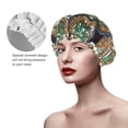 thumbnail image 2 of KLL Cactus Garden Pattern Shower Cap & Bath Cap for Women,Reversible Oversized Waterproof Shower Caps for all Hair Lengths,Elastic Reusable Bathing Hair Cap, 2 of 6