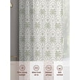 thumbnail image 6 of Palm Trees Sheer Curtains 2 Panels Set Retro Luxury Green Palm Tree Beige Texture Sheer Window Curtains Light Filtering Rod Pocket Voile Drapes for Bedroom Living Room 52"X84", 6 of 8