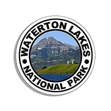 Round WATERTON National Park Sticker Decal (travel rv hike alberta canada) Size: 4 x 4 (Best Rv Parks In Canada)