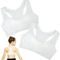 thumbnail image 3 of Qarigey 2 piezas exquisitas artesanías sujetadores de entrenamiento para niñas ropa interior fina elástica y a prueba de arañazos Ropa interior Blanco 2 piezas, 3 of 6