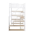 thumbnail image 6 of Euroco Metal Twin Bed, Loft Bed with Desk and Bookcase, Shelf and Storage Staircase, White, 6 of 12