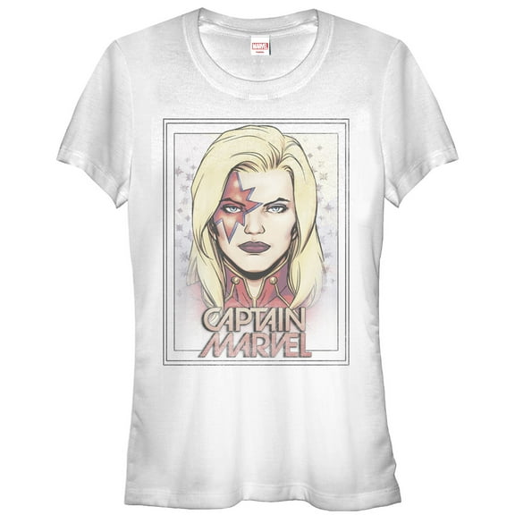 Junior's Marvel Captain Portrait Graphic Tee White 2X Large