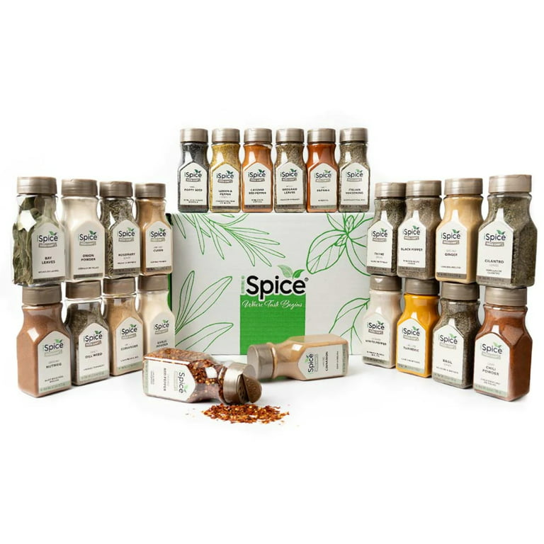 iSpice | 12 Pack of Spice and Herbs | Chef Grade | Mixed Spices & Seasonings Gift Set | Kosher