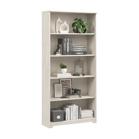 Cabot 5 Shelf Tall Bookcase in Linen White Oak - Engineered Wood