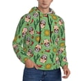 thumbnail image 2 of Uemuo Vintage Sugar Skull Pattern Men's Hoodie - Casual Pullover Hoodie with Kangaroo Pocket, Stylish Hooded Sweatshirt for Everyday Wear-Medium, 2 of 7