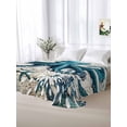 thumbnail image 5 of Coastal Octopus California King Size Flat Sheet, Wrinkleproof & Fadeproof Cooling Flat Bed Sheet Only, Vintage Beach Teal Coral Nautical Breathable Soft Bedding Top Sheets 108 x 98 Inches, 5 of 8