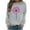Gray, variant on Womens Valentine Sweatshirt Heart Fleece Crewneck No Hood Long Sleeve Pullover Tops Stylish Jumper XL
