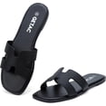 thumbnail image 4 of Getac CHANCLAS MUJER, SANDALIAS Planas con punta abierta, Suela Antiderrapante Viscoelástica PANTUNFLAS, Casuales Cómodas.,Café, 4 of 13