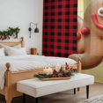 thumbnail image 4 of Funny Gingerbread People Sheer Curtains 84 Inches Long, Vintage Red Black Plaid Light Filtering Window Curtains for Living Room/Bedroom, Rod Pocket Voile Sheer Curtain Drapes, 52"W x 84"L, 2 Panels, 4 of 9