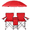red, variant on MF MENTAFLOW 2-person Camping Chair With Canopy, Folding Camp Chairs With Cup Holder, Cooler & Carry Bag, 2 Person Portable Beach Chair, Detachable Canopy For Picnic Fishing Outdoor Barbecue Courtyar