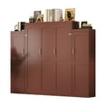 thumbnail image 6 of Queen Size Walnut Murphy Bed with Wardrobe & Storage - Wooden Wall Bed, Foldable Platform for Guest Room/Bedroom, 88"x110", Space-Saving Design, 6 of 20