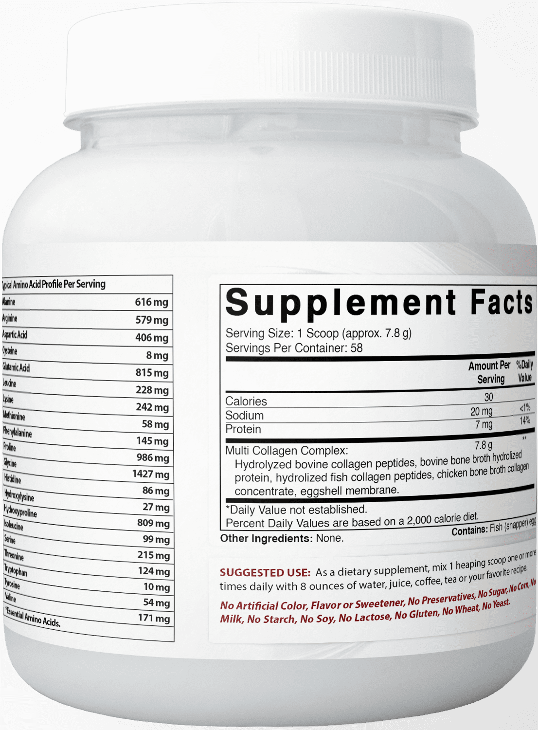 Best Naturals Multiple Collagen Peptides Protein Unflavored - Grass Fed, Type I, II, III, V, X - 1 lb