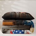 thumbnail image 5 of Manfei Rustic Kitten Twin Comforter Sets, Patriotic US Flag Bedding Set, Brown, Black Reversible, 2-Piece, 1 Comforter and 1 Pillowcase, 5 of 7