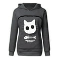 thumbnail image 4 of Hoodies Woman Clearance, Women' s Sweatshirt Furry Friends Pouch Hood Tops Carry Cat Breathable Pullover Blouse, 4 of 4