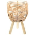 thumbnail image 1 of Maceta tejida de bambú con patas de apoyo para el hogar, cesta para macetas, cesta para flores de bambú, 1 of 6