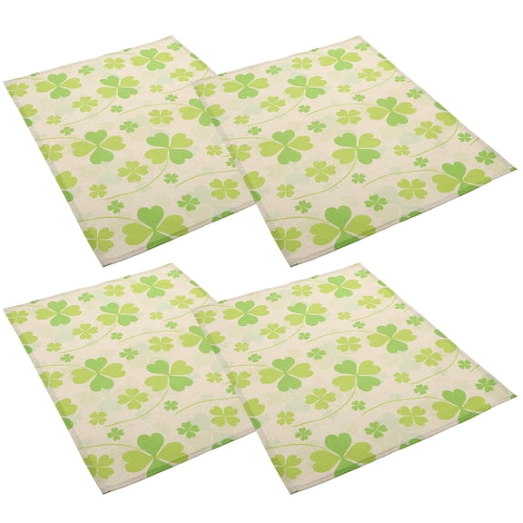 COOPHYA 4-Piece St. Patrick's Day Embroidered Placemat Set Multi-Color Table Decor for Holiday Dining