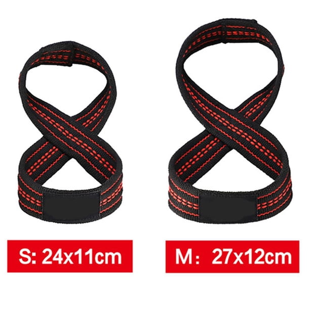 Figura 8 Deadlift Power Belt Antideslizante Fitness Gimnasio Levantamiento de pesas Correa de muñeca (M)