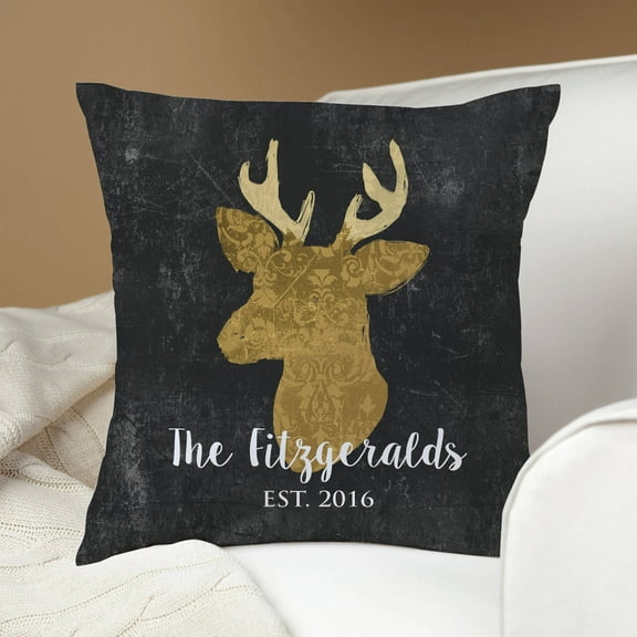Personalized Deer Throw Pillow
